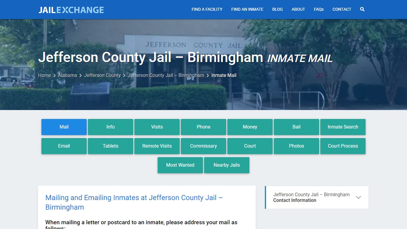 Inmate Mail - Jefferson County Jail – Birmingham, AL - Jail Exchange